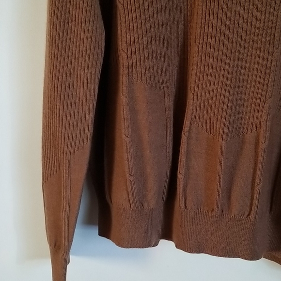 Bugatchi V-Neck Brown Merino Wool Sweater - Picture 3 of 6